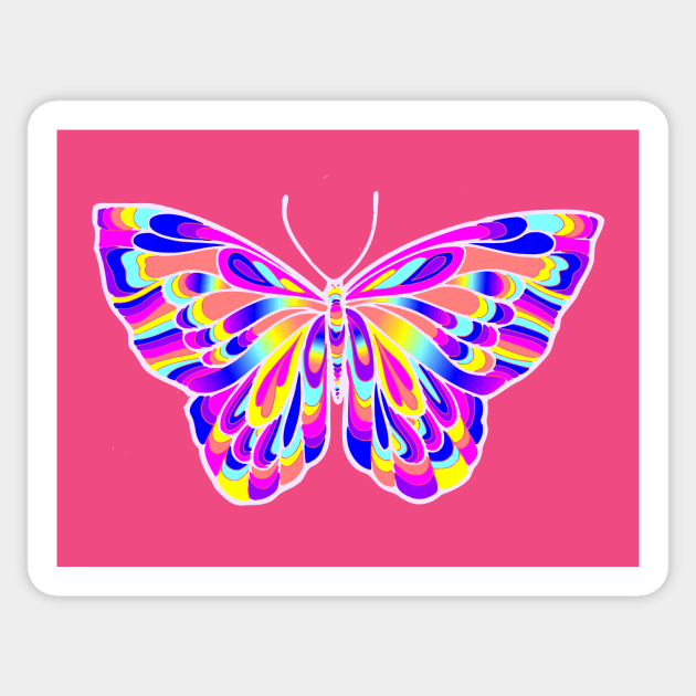 Pretty Pink Butterfly Sticker by AlondraHanley